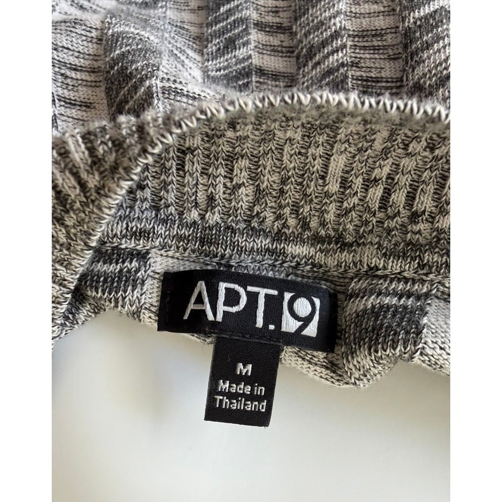 Apt. 9 Women Gray White Chevron Marled Knit Scoop Neck Sweater Size M - Picture 4 of 8